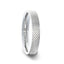 NOBLE Silver Cross-Hatched Finish Flat Style Wedding Band - 4mm & 8mm - Larson Jewelers