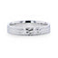 SYLVIANIA Silver Hammered Finish Flat Style Women's Wedding Band - 4mm - Larson Jewelers