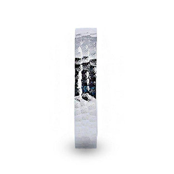 SILVERADO Silver Hammered Finish Flat Style Wedding Band - 4mm & 8mm - Larson Jewelers