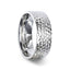 SYLVIANIA Silver Hammered Finish Flat Style Women's Wedding Band - 4mm - Larson Jewelers