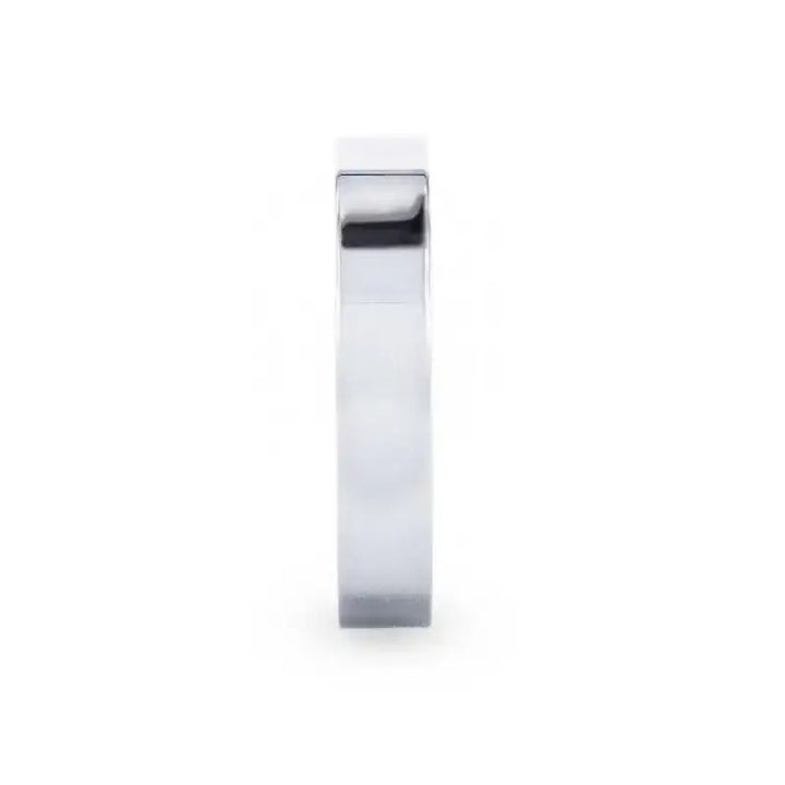 ARGENTA Silver Polished Finish Flat Style Women's Wedding Band - 4mm - Larson Jewelers