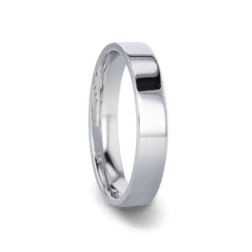 ARGENTA Silver Polished Finish Flat Style Women's Wedding Band - 4mm - Larson Jewelers