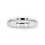Front view of the flat-center, beveled-edge sterling silver wedding band, 4mm