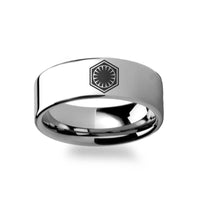 Star Wars Force Awakens First Order Ring Symbol Tungsten Carbide Ring - 4mm - 12mm - Larson Jewelers