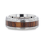 KRAFT Black Walnut Wood Inlay with Intricate Beveled Edges Titanium Polished Wedding Ring - 8mm - Larson Jewelers
