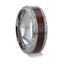 KRAFT Black Walnut Wood Inlay with Intricate Beveled Edges Titanium Polished Wedding Ring - 8mm - Larson Jewelers