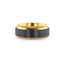 BEAUMONT Gold Plated Titanium Polished Beveled Ring with Brushed Black Center - 8mm - Larson Jewelers