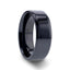 EXODUS Black Titanium Wedding Ring with Beveled Edges - 8mm - Larson Jewelers
