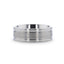MAGNUM Flat Polished Edge Titanium Band with Offset Grooves and Satin Center - 8mm - Larson Jewelers