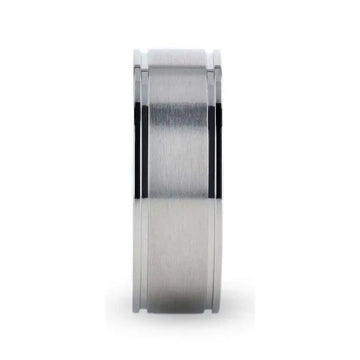 FAIRFIELD Flat Satin Finish Titanium Ring - 8mm - Larson Jewelers