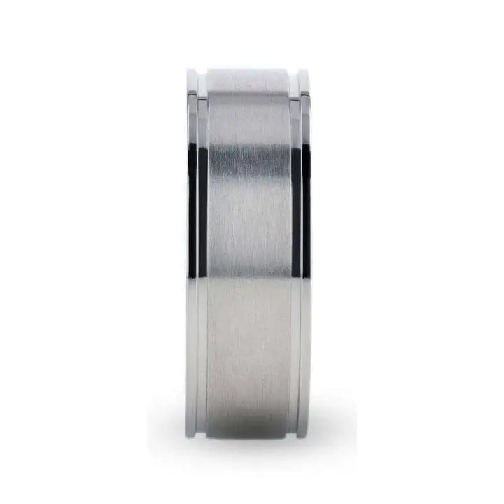 FAIRFIELD Flat Satin Finish Titanium Ring - 8mm - Larson Jewelers