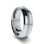 NELSON Domed Titanium Ring with Brushed Stripe - 8mm - Larson Jewelers