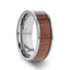 HONUA Flat Titanium Wedding Band with Rare Koa Wood Inlay and Polished Edges - 8mm - Larson Jewelers