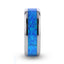 GALAXY Titanium Polished Beveled Edge with Blue Green Opal Inlay - 8mm - Larson Jewelers