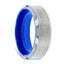 ARCTIC Flat Beveled Edges Titanium Ring with Brushed Center and Vibrant Blue Inside - 8mm - Larson Jewelers