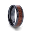 DOMINICA Black Titanium Band with Polished Bevels and Exotic Mahogany Hard Wood Inlay - 8mm - Larson Jewelers