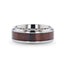 TALI Beveled Titanium Ring with Rosewood Inlay - 8mm - Larson Jewelers