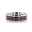 TALI Beveled Titanium Ring with Rosewood Inlay - 8mm - Larson Jewelers