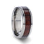 TALI Beveled Titanium Ring with Rosewood Inlay - 8mm - Larson Jewelers