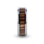 ZINGANA Titanium Ring with Beveled Edges and Real Zebra Wood Inlay - 8mm - Larson Jewelers