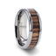 ZINGANA Titanium Ring with Beveled Edges and Real Zebra Wood Inlay - 8mm - Larson Jewelers