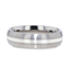 REN Sterling Silver Inlay Titanium Wedding Band with Domed Brushed finished Edges - 6mm & 8mm - Larson Jewelers
