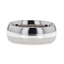 ZILVER Silver Inlay Titanium Wedding Ring with Domed Polished Edges - 6mm & 8mm - Larson Jewelers