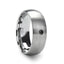 PERSEID Tungsten Carbide Brushed Finish Domed Ring with Black Diamond - 6mm & 8mm - Larson Jewelers