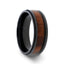 KONY Black Titanium Polished Beveled Edges Black Walnut Wood Inlaid Men’s Wedding Ring - 6mm & 8mm - Larson Jewelers