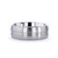 UPTON Titanium Brushed Finish Men’s Wedding Ring with Polished Grooved Center - 8mm - Larson Jewelers