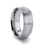 UPTON Titanium Brushed Finish Men’s Wedding Ring with Polished Grooved Center - 8mm - Larson Jewelers