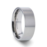 SOLAR Flat Profile Brushed Finish Men’s Titanium Wedding Band - 6mm & 8mm - Larson Jewelers
