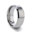 CORONAL Men’s Polished Finish Beveled Edges Titanium Wedding Ring with Raised Center - 6mm & 8mm - Larson Jewelers