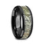 DROGON Light Green Dinosaur Bone Inlaid Black Ceramic Men’s Wedding Band with Polished Beveled Edges – 8mm - Larson Jewelers