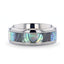 KAUI Titanium Polished Finish Mother Of Pearl Inlaid Men’s Beveled Wedding Band - 6mm & 8mm - Larson Jewelers