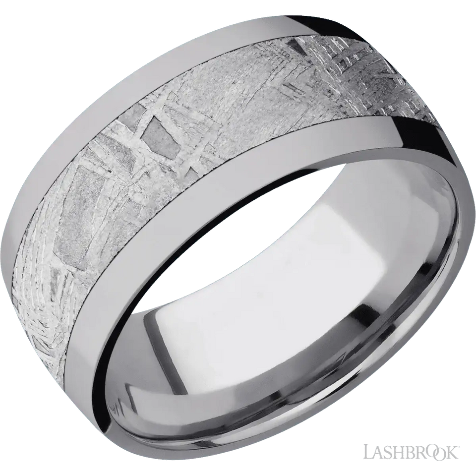 Tantalum with Polish Finish and Meteorite Inlay - 10MM - Larson Jewelers