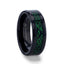 ALLURE Black Dragon Design With Green Background Inlaid Black Tungsten Men's Ring With Clear Coating And Beveled Edge - 8mm - Larson Jewelers