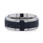 MAUNA Black And Gray Lava Inlaid Titanium Men's Wedding Band With Polished Beveled Edges - 8mm - Larson Jewelers