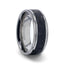 MAUNA Black And Gray Lava Inlaid Titanium Men's Wedding Band With Polished Beveled Edges - 8mm - Larson Jewelers