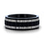 GEAR Two Toned Wavy Centered Brushed Black Titanium Men's Wedding Band With Flat Polished Edges - 8mm - Larson Jewelers