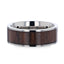LOGAN Flat Polished Black Walnut Wood Inlaid Titanium Men's Wedding Band With Flat Polished Edges - 8mm - Larson Jewelers