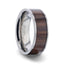 LOGAN Flat Polished Black Walnut Wood Inlaid Titanium Men's Wedding Band With Flat Polished Edges - 8mm - Larson Jewelers