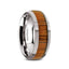 KAMEHA Tungsten Domed Profile Polished Finish Men’s Wedding Ring with Koa Wood Inlay - 8mm - Larson Jewelers