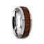 DALBERG Tungsten Carbide Rosewood Inlay Polished Finish Men’s Domed Wedding Ring - 8mm - Larson Jewelers