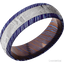 Titanium Damascus with Satinetched Finish and Meteorite Inlay - 7MM - Larson Jewelers