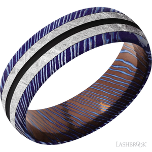 Titanium Damascus with Satinetched Finish - 7MM - Larson Jewelers