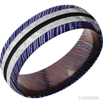 Titanium Damascus with Satinetched Finish - 7MM - Larson Jewelers