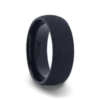 CIMMERIAN Domed Black Titanium Men's Wedding Band With Sand Blasted Finish - 8mm - Larson Jewelers