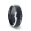 SALEEN Domed Polished Finish Black Titanium Men's Wedding Ring With Beveled Polished Edges - 8mm - Larson Jewelers