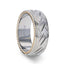 SATURN Woven Pattern Domed Titanium Men's Wedding Ring With Yellow Gold Braided Edges - 8mm - Larson Jewelers